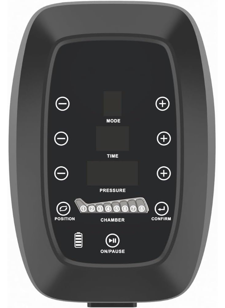 جهاز تدليك احترافي للساقين يعمل بضغط الهواء، 8 حجرات، شاشة لمس LCD، 6 أوضاع تدليك، لتحسين الدورة الدموية والتعافي السريع مع حقيبة حمل (XL) - Image 4